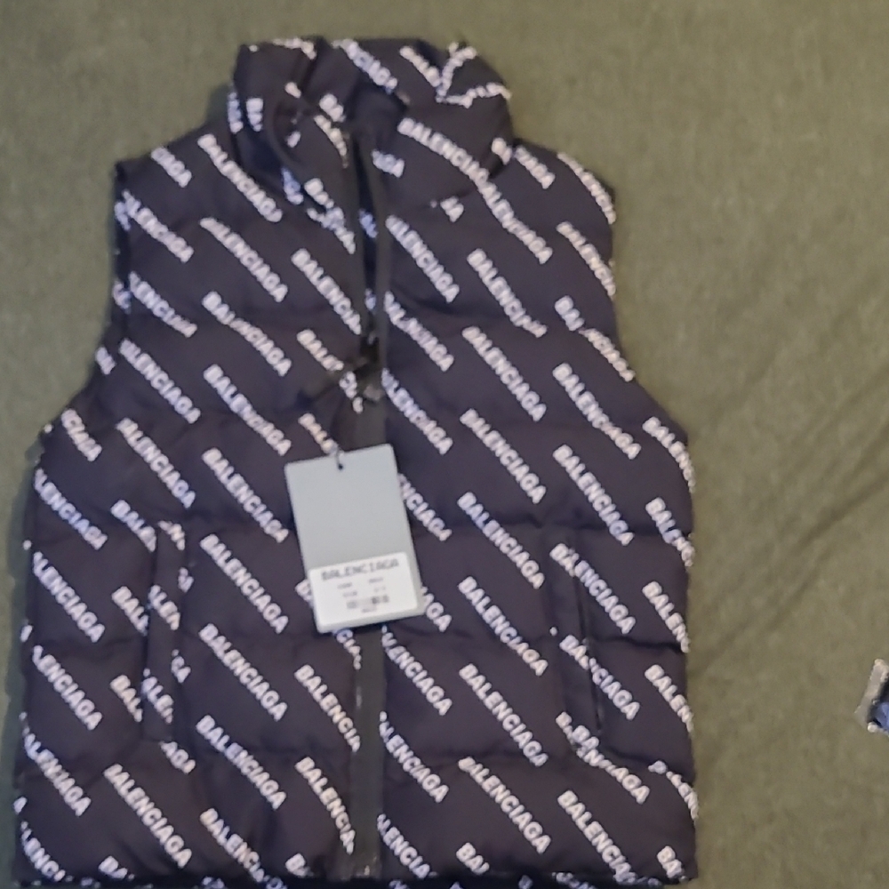 Balenciaga Kids Logo Print Black Vest
